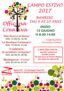 Scopri di più sull'articolo Giugno/Luglio – Officina Creativa – Campo scuola 2017