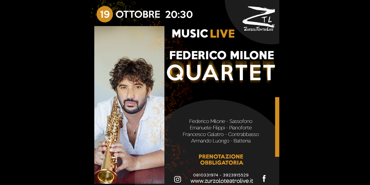 Scopri di più sull'articolo 19.10.2024 Federico Milone Quartet